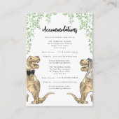 Dinosaur Theme Huwelijksaccommodatie Informatiekaartje (Voorkant)