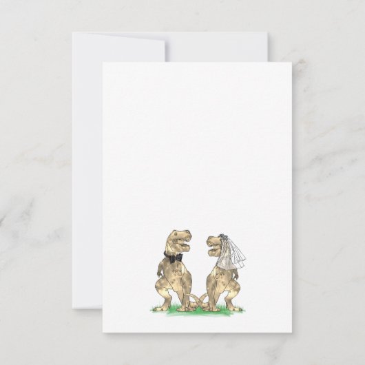 Dinosaur Theme Huwelijksantwoord RSVP Kaartje (Achterkant)