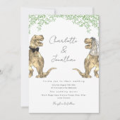 Dinosaur Theme Huwelijksuitnodiging Kaart (Voorkant)