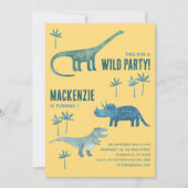 Dinosaur Theme Kinderen Birthday Party Kaart (Voorkant)