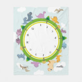 Dinosaur Theme Milestone Blankets Fleece Deken (Voorkant)
