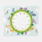 Dinosaur Theme Milestone Blankets Fleece Deken (Voorkant (Horizontaal))