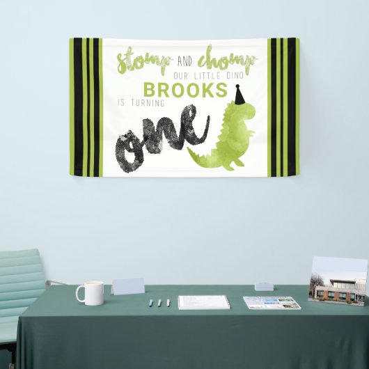 Dinosaur Theme Our Little Dino Black Green Stomp B Spandoek (Beurs)