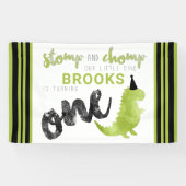 Dinosaur Theme Our Little Dino Black Green Stomp B Spandoek (Horizontaal)