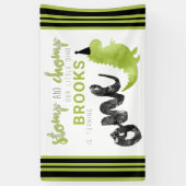Dinosaur Theme Our Little Dino Black Green Stomp B Spandoek (Verticaal)