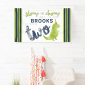 Dinosaur Theme Our Little Dino Blue Green Gold Spandoek (Insitu)