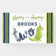 Dinosaur Theme Our Little Dino Blue Green Gold