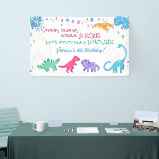 Dinosaur Theme Party Banner (Beurs)