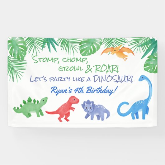 Dinosaur Theme Party Banner (Horizontaal)