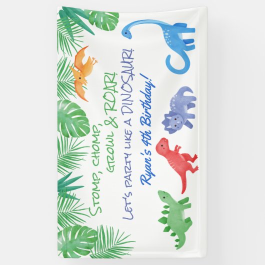 Dinosaur Theme Party Banner (Verticaal)