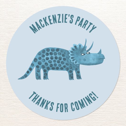 Dinosaur Theme Party Bedankt Ronde Sticker