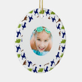 Dinosaur Theme Pattern Custom Photo Keramisch Ornament (Rechts)