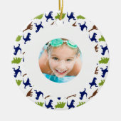 Dinosaur Theme Pattern Custom Photo Keramisch Ornament (Voorkant)