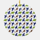 Dinosaur Theme Pattern Custom Photo Keramisch Ornament (Achterkant)