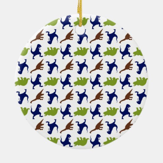 Dinosaur Theme Pattern Custom Photo Keramisch Ornament (Achterkant)