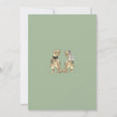 Dinosaur Theme Sage Green Wedding Kaart (Achterkant)