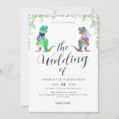 Dinosaur Theme Script Wedding Kaart (Voorkant)
