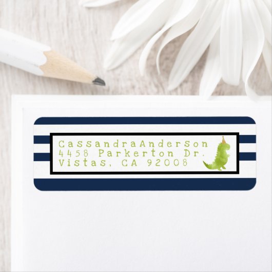 Dinosaur Theme Stomp en Chomp Green Dino Birthday Etiket (Insitu)