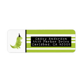 Dinosaur Theme Stomp en Chomp Green Dino Birthday Etiket