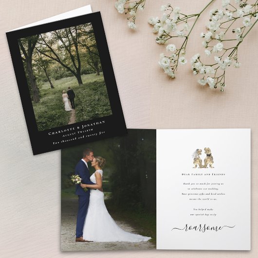 Dinosaur Theme Wedding 2 Foto Dank je wel Bedankkaart