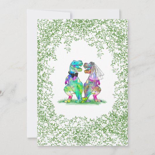 Dinosaur Theme Wedding Bedankt (Achterkant)