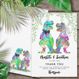 Dinosaur Theme Wedding Bedankt