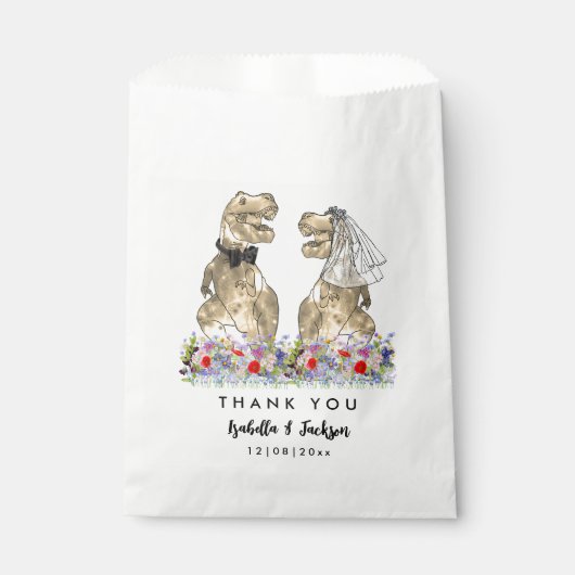 Dinosaur Theme Wedding Bedankt Bedankzakje (Voorkant)