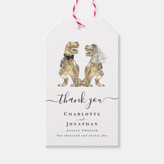 Dinosaur Theme Wedding Bedankt Cadeaulabel (Voorkant)