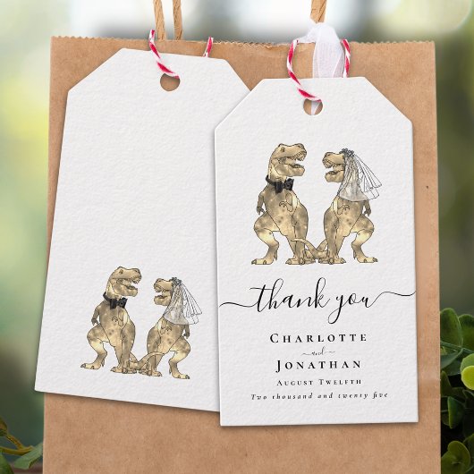 Dinosaur Theme Wedding Bedankt Cadeaulabel