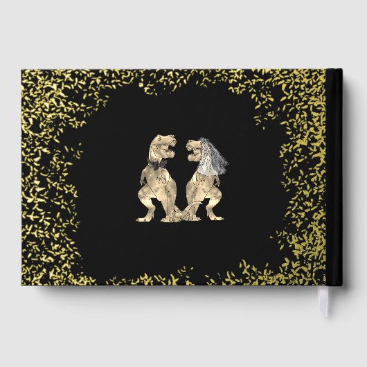 Dinosaur Theme Wedding Black & Gold Gastenboek (Achterkant)