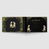Dinosaur Theme Wedding Black & Gold Gastenboek (Volledig)