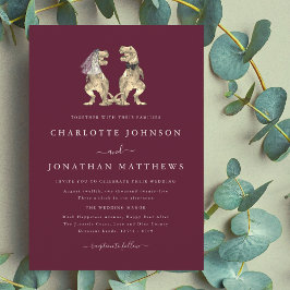 Dinosaur Theme Wedding Bourgogne Cream Kaart