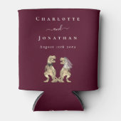 Dinosaur Theme Wedding Bourgogne & Crème Blikjeskoeler (Voorkant)