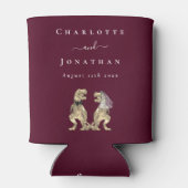 Dinosaur Theme Wedding Bourgogne & Crème Blikjeskoeler (Achterkant)