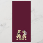 Dinosaur Theme Wedding Bourgogne & Crème Menu (Achterkant)