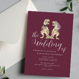 Dinosaur Theme Wedding Bourgogne Ivoor Cream Kaart