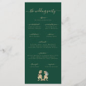 Dinosaur Theme Wedding Ceremony Groen Programma (Achterkant)