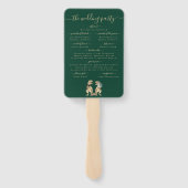 Dinosaur Theme Wedding Ceremony Groen Programma Handwaaier (Achterkant)