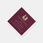 Dinosaur Theme Wedding Custom Bourgogne Cream Servet (Hoek)