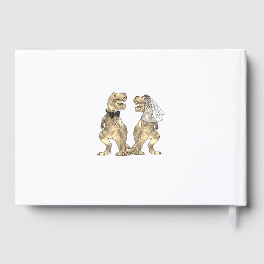 Dinosaur Theme Wedding Custom Gold Gastenboek (Achterkant)