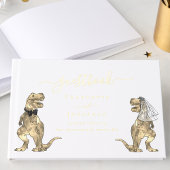 Dinosaur Theme Wedding Custom Gold Gastenboek