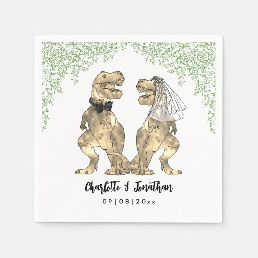 Dinosaur Theme Wedding Custom Servet (Voorkant)