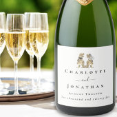 Dinosaur Theme Wedding Custom Sparkling Wijnetiket