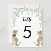 Dinosaur Theme Wedding Custom Table Number (Voorkant)