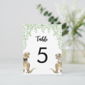 Dinosaur Theme Wedding Custom Table Number (Staand voorkant)