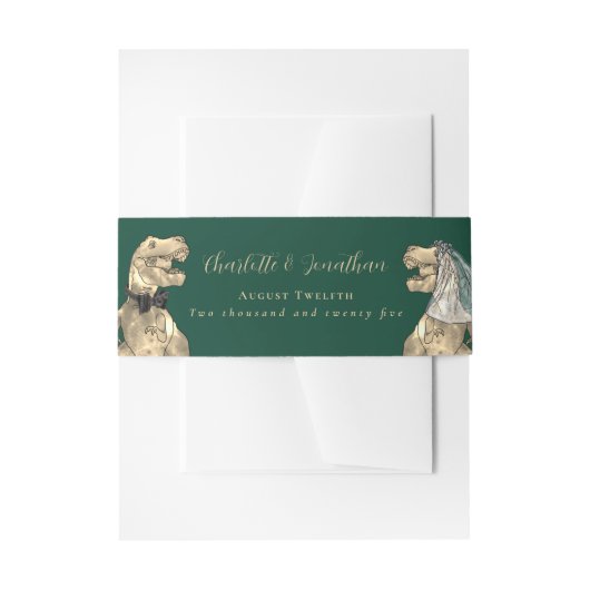 Dinosaur Theme Wedding Custom Uitnodigingen Wikkel (Voorkant Voorbeeld)