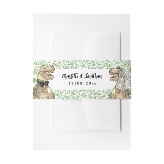 Dinosaur Theme Wedding Custom Uitnodigingen Wikkel (Voorkant Voorbeeld)