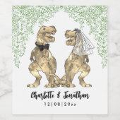 Dinosaur Theme Wedding Custom Wijn Etiket (Enkel label)