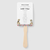 Dinosaur Theme Wedding Day Programma Handwaaier (Voorkant)