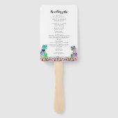 Dinosaur Theme Wedding Day Programma Handwaaier (Achterkant)